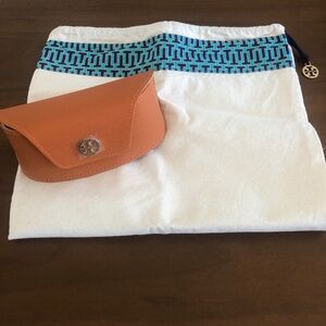 NEW Tory Burch Orange Sunglass Case & Almost New Tory Burch Large Purse Bag